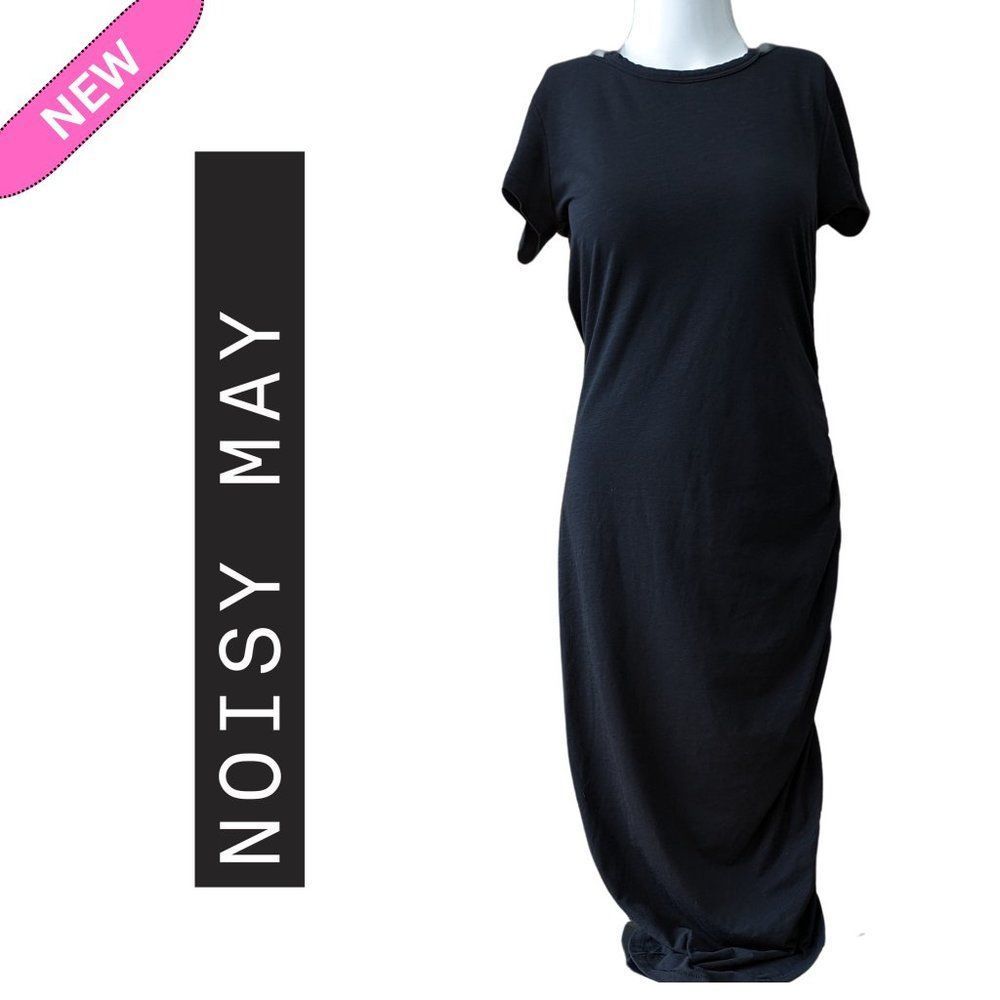 NOISY MAY New With Tags Nmambia Ola Short Sleeve 7/8 Dress Black Size Small